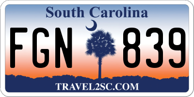 SC license plate FGN839