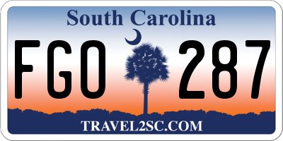 SC license plate FGO287