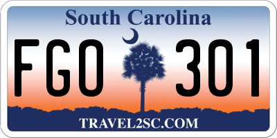 SC license plate FGO301
