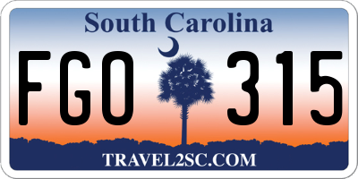 SC license plate FGO315