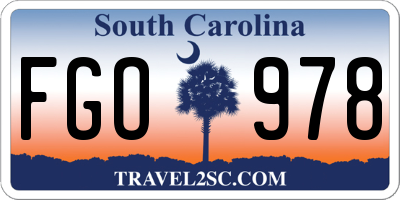 SC license plate FGO978
