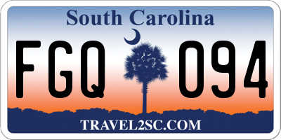 SC license plate FGQ094