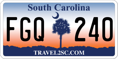 SC license plate FGQ240