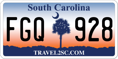 SC license plate FGQ928