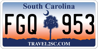 SC license plate FGQ953