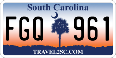 SC license plate FGQ961