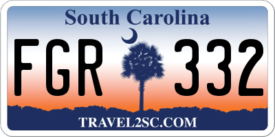 SC license plate FGR332