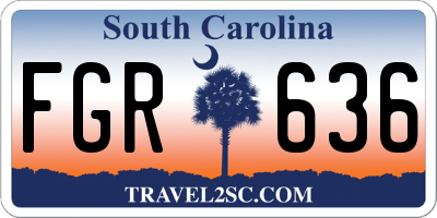 SC license plate FGR636