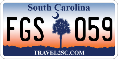 SC license plate FGS059