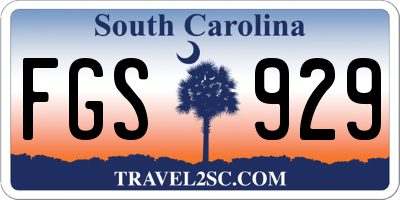 SC license plate FGS929