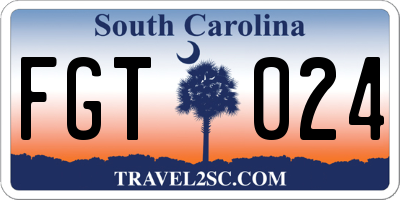 SC license plate FGT024