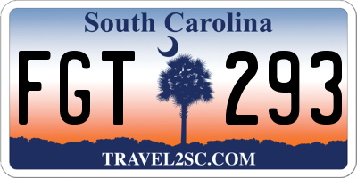 SC license plate FGT293