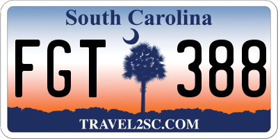 SC license plate FGT388