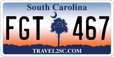 SC license plate FGT467