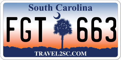 SC license plate FGT663