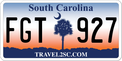 SC license plate FGT927