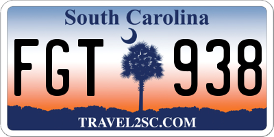 SC license plate FGT938