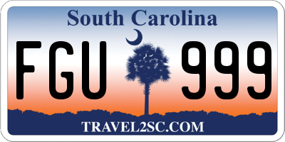 SC license plate FGU999