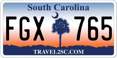 SC license plate FGX765