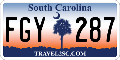 SC license plate FGY287