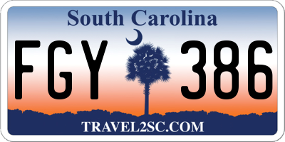 SC license plate FGY386