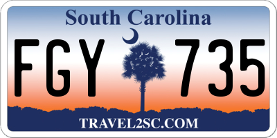 SC license plate FGY735