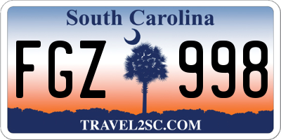 SC license plate FGZ998