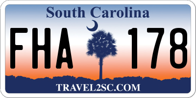 SC license plate FHA178