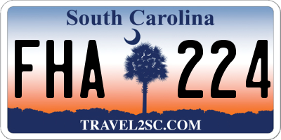 SC license plate FHA224