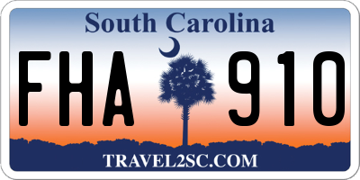 SC license plate FHA910