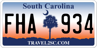 SC license plate FHA934