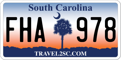 SC license plate FHA978