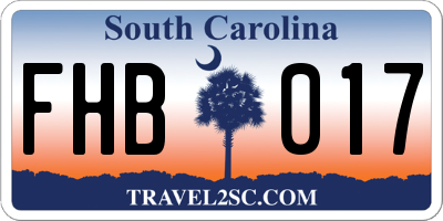 SC license plate FHB017
