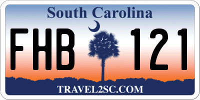 SC license plate FHB121