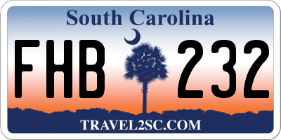 SC license plate FHB232