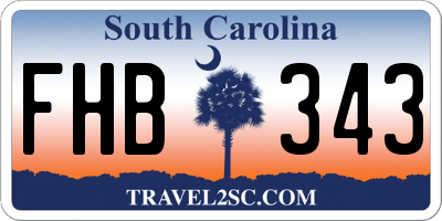 SC license plate FHB343