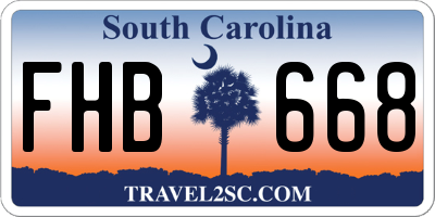 SC license plate FHB668
