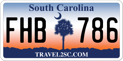 SC license plate FHB786