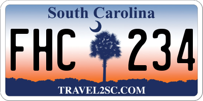 SC license plate FHC234