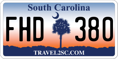 SC license plate FHD380