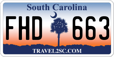 SC license plate FHD663