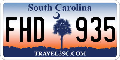 SC license plate FHD935