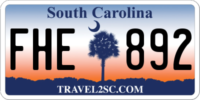 SC license plate FHE892