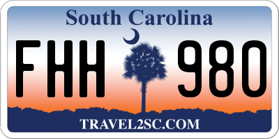 SC license plate FHH980
