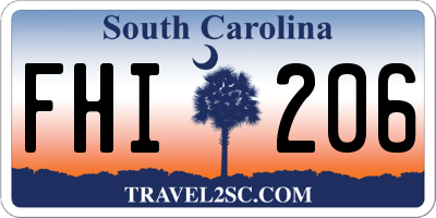 SC license plate FHI206