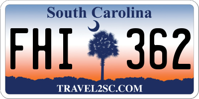 SC license plate FHI362