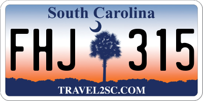 SC license plate FHJ315