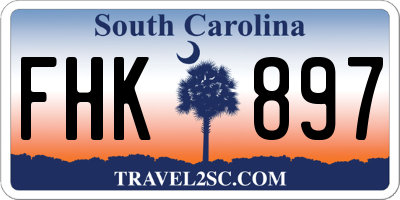 SC license plate FHK897