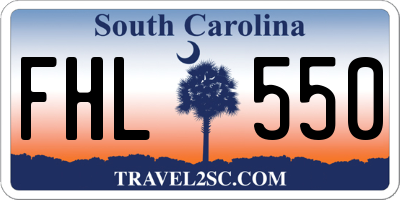 SC license plate FHL550