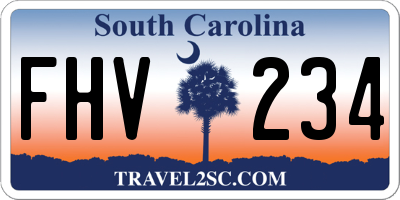 SC license plate FHV234